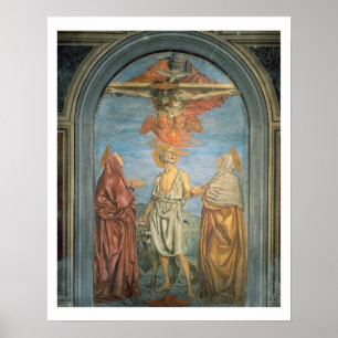 Póster Trinidad santa con St Jerome (fresco)