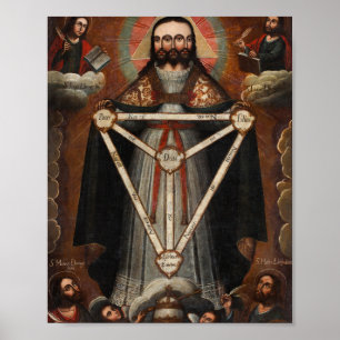 Póster Trinidad trifacial, triple cara