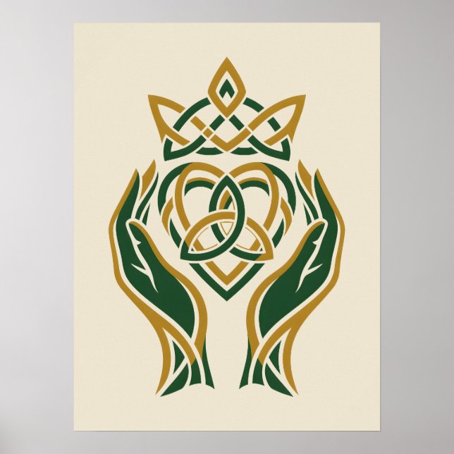 Póster Trinity Heart Claddagh (Frente)