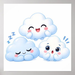 Póster Trío de Amigos Nubes