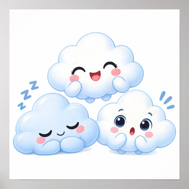 Póster Trío de Amigos Nubes (Frente)