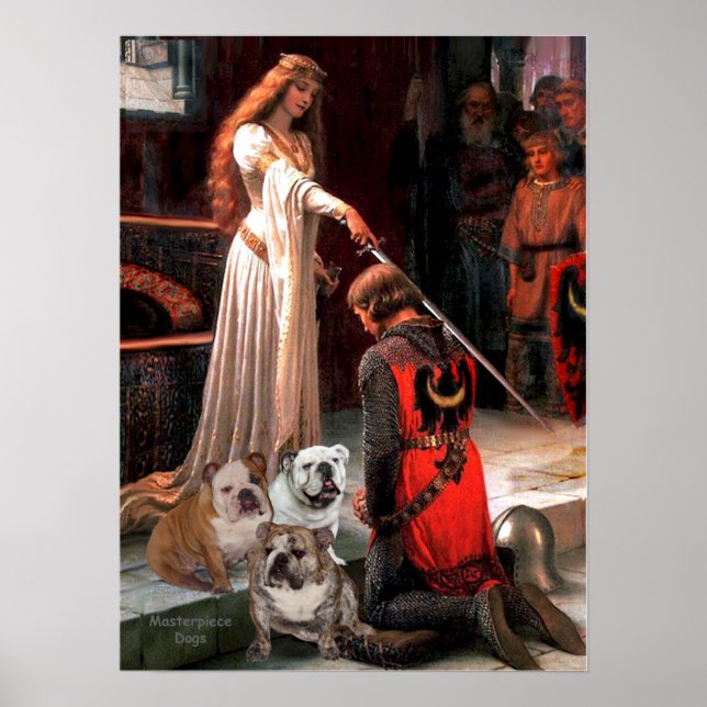 Póster Trio de Bulldog Inglés - El Acolado (Frente)