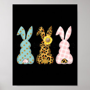 Póster Trío de conejos de Pascua lindos conejo leopardo