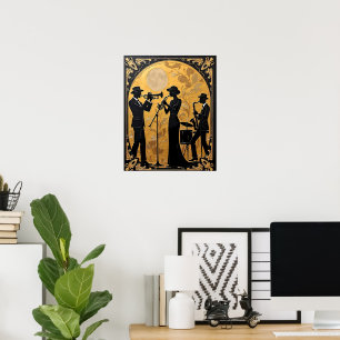 Póster Trío de Jazz en Oro