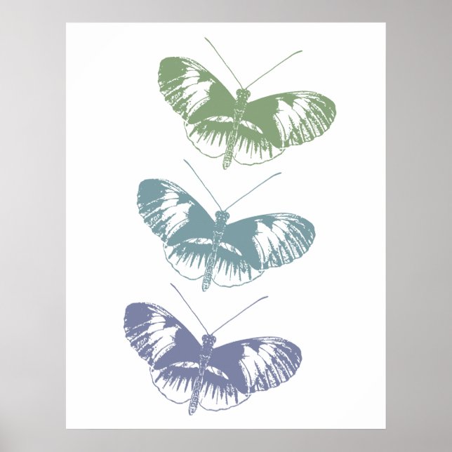 Póster Trío de mariposa (Frente)