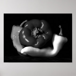 Póster Trio de Pepper cierra la fotografía en blanco y ne
