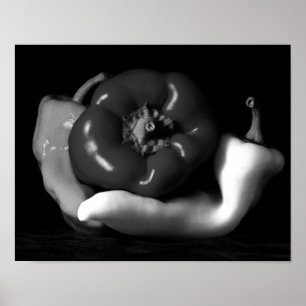 Póster Trio de Pepper cierra la fotografía en blanco y ne