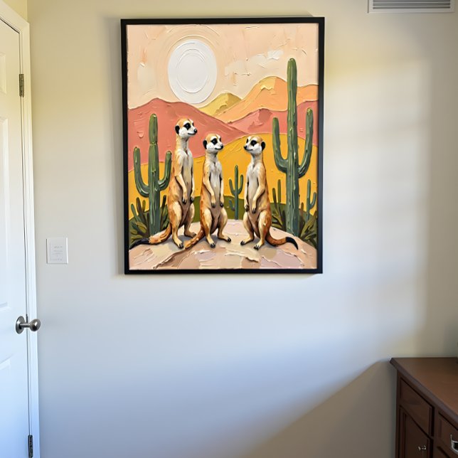 Póster Trío de Suricatas Caprichosos Arte del Desierto (Subido por el creador)