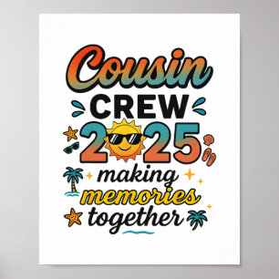 Póster Trip de verano 2025 de la familia de la playa de l