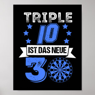 Póster Triple 10 30th Birthday Gift Idea Darts para