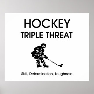 Póster Triple amenaza de hockey sobre hierba