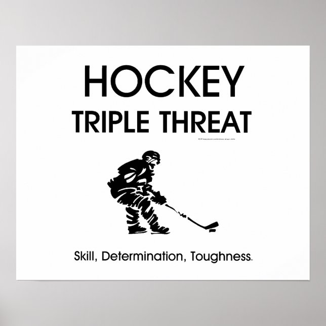 Póster Triple amenaza de hockey sobre hierba (Frente)