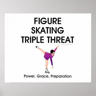 Póster Triple amenaza de patinaje artístico sobre la figu