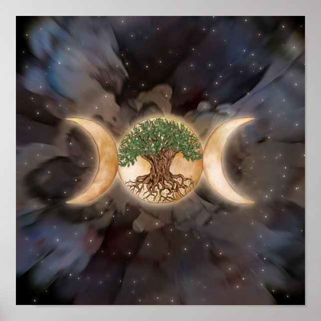 Póster Triple árbol de la luna (Frente)