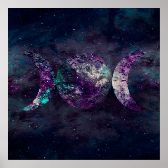 Póster Triple diosa lunar Luna Universo (Frente)