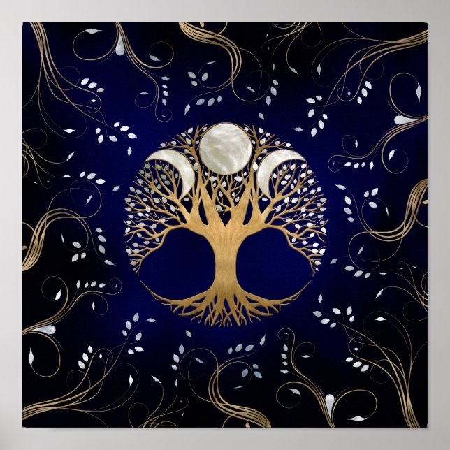 Póster Triple luna - Árbol de vida Ornamento (Frente)