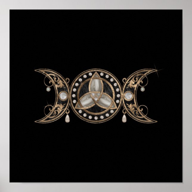 Póster Triple luna Triquetra Madre de Perla (Frente)