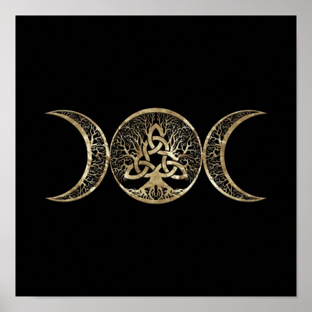 Póster Triple Moon Tree of Life Triquetra (Frente)