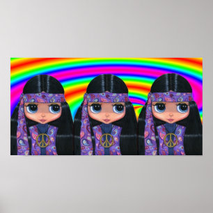 Póster Triple Paisley Hippies Poster