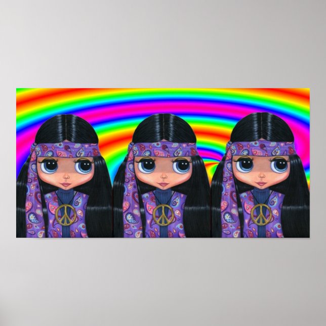 Póster Triple Paisley Hippies Poster (Frente)