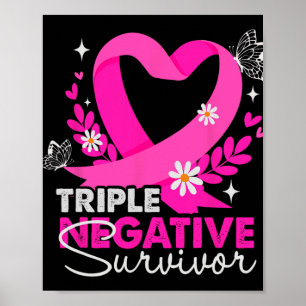 Póster Triple sobreviviente negativa Conciencia sobre el