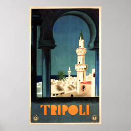 Póster TRIPOLI LIBYA Medio Oriente Viaje de época Art Dec
