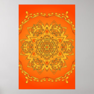 Poster Trippy: Arte Psicodélico Hexagonal