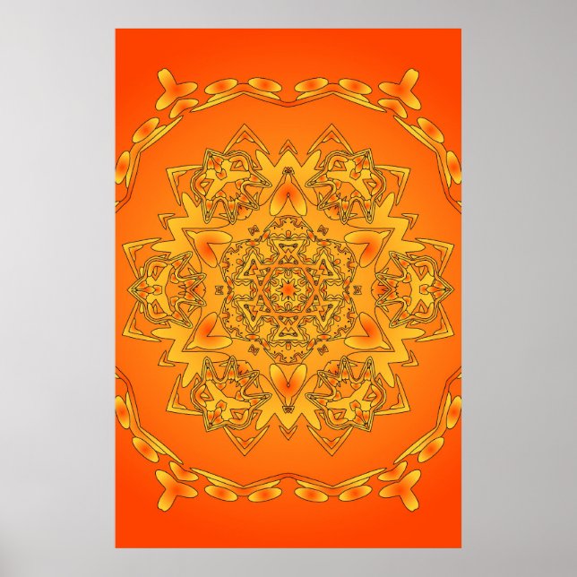 Poster Trippy: Arte Psicodélico Hexagonal (Frente)