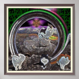 Póster Trippy Cats Poster