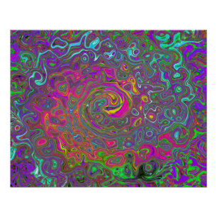Póster Trippy Pink Hot Pink Resumen Remo Liquido Swirl Re