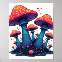 Trippy Psicodelle Mushroom Fantasy Art