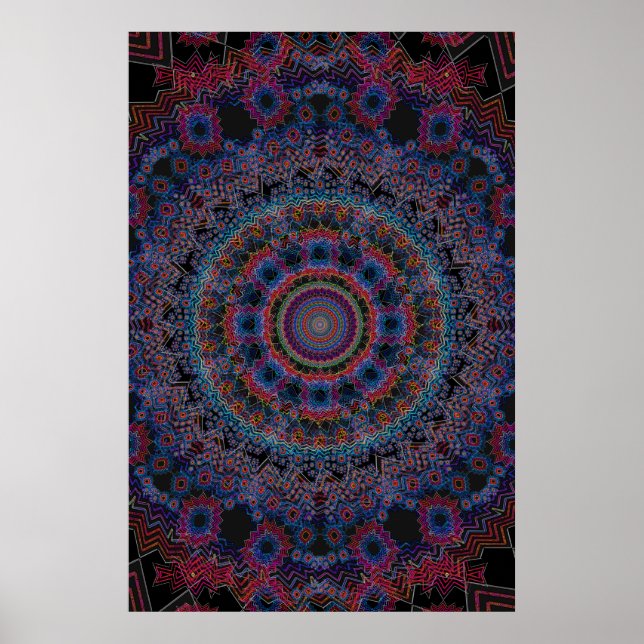 Poster Trippy: Resumen de arte radial (Frente)