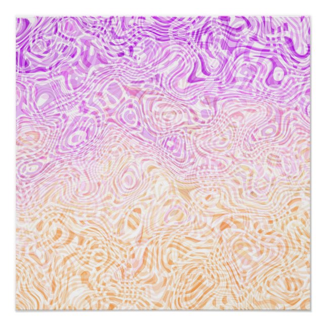 Póster Trippy Squiggly Boho Resumen Bandera del Orgullo T (Anverso)