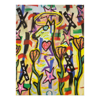 Póster Trippy Whimsical Spiritual Dog Poster| Luke Angel