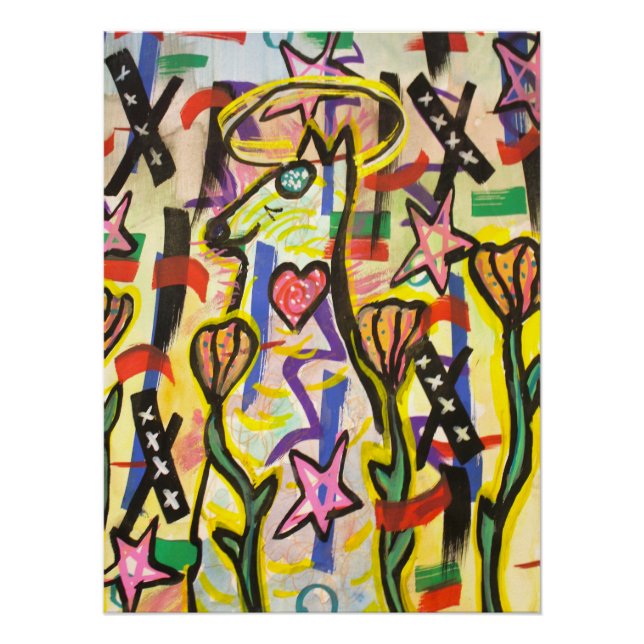 Póster Trippy Whimsical Spiritual Dog Poster| Luke Angel (Anverso)