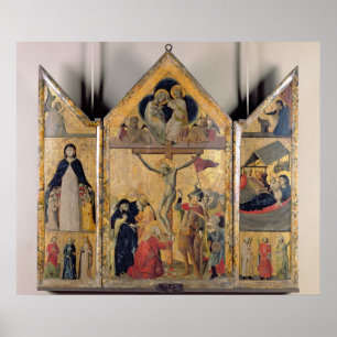 Póster Triptych con escenas de la vida del