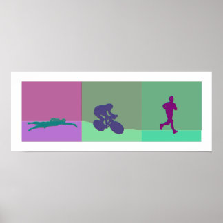 Póster Triptych Triathlon