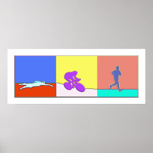 Póster Triptych Triathlon