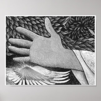 Póster Triptych Welcoming Christ 8.5X11 B/W Poster