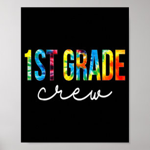 Póster tripulación de 1er grado vuelve a la escuela tie d