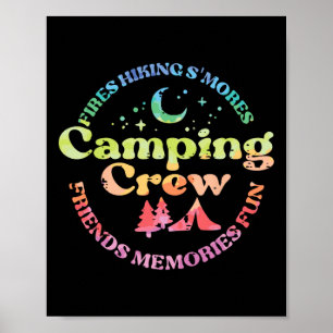 Póster Tripulación de acampada Amigas Chicas Familia Niño