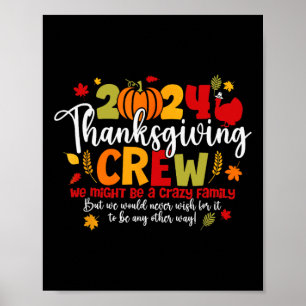 Póster Tripulación de Acción de Gracias Pavo Familia Día