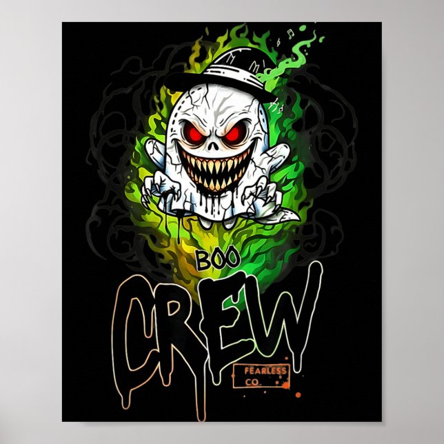 Póster tripulación de boo fantasma negro ropa de fantasma (Frente)