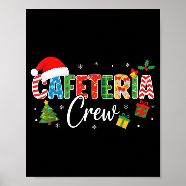 Póster Tripulación de cafetería comida de Navidad para pe (Frente)