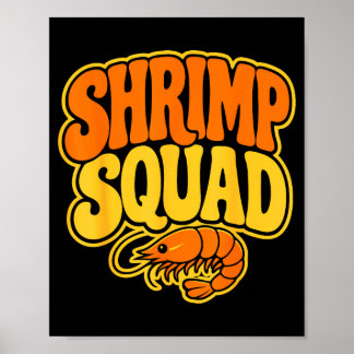 Póster Tripulación de camarones pescador mariscos equipo