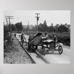 Póster Tripulación de carretera en trabajo, 1925