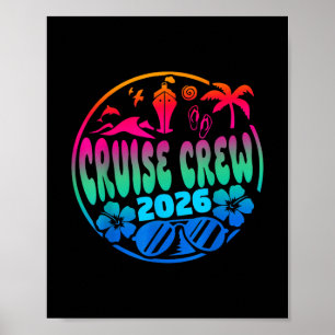 Póster Tripulación de Crucero 2026 Crucero Familia Amigos