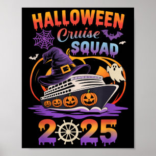 Póster Tripulación de crucero de Halloween 2025 Equipo de