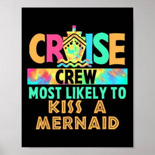 Póster Tripulación de crucero de vacaciones con Tie Dye M