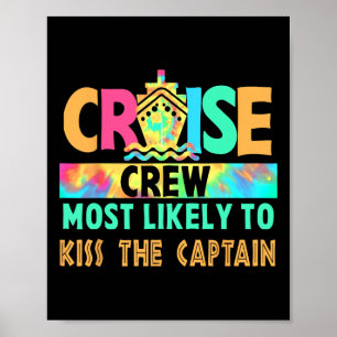 Póster Tripulación de crucero de vacaciones con Tie Dye M